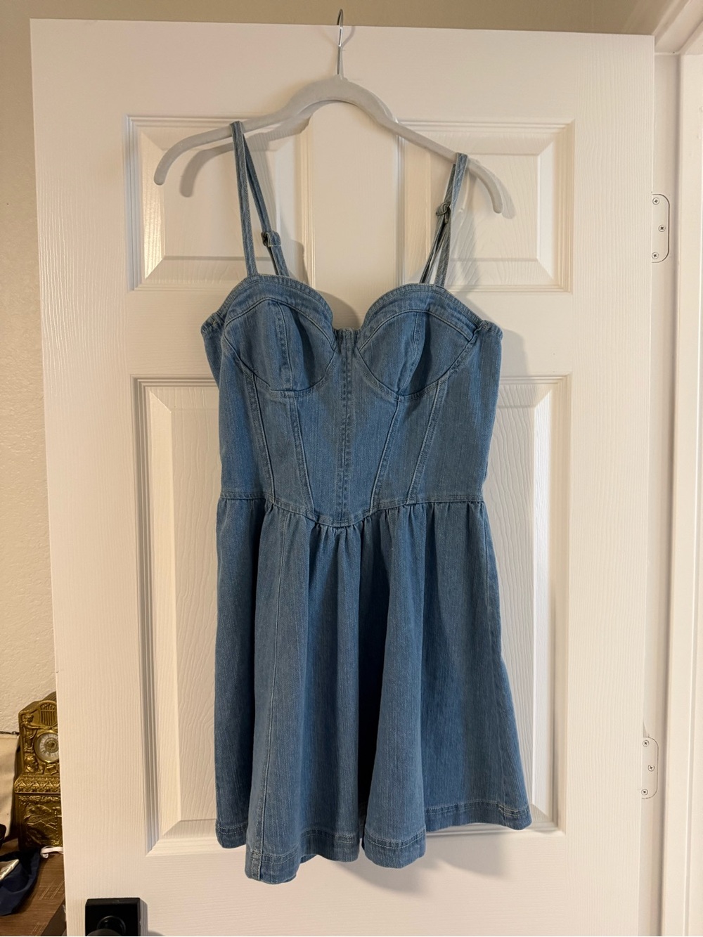 Steve Madden Light Blue Denim Bustier Dress